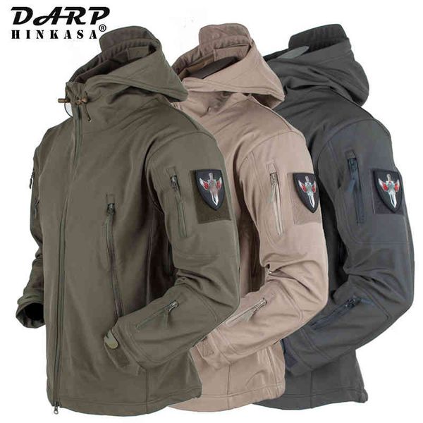 

dropshipping military tactical ets outdoor windproof waterproof warm army combat et men hooded bomber coat, Black