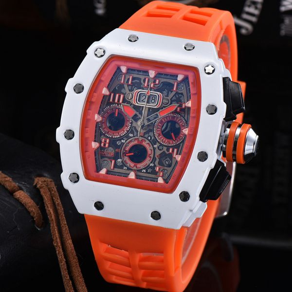 

0-6Mens montre de luxe watches silicone strap fashion designer watch sports quartz analog clock Relogio Masculino, No watch