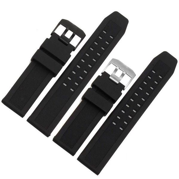 

watch bands black silicone strap 23mm alternative 1820|7251|3050|, Black;brown