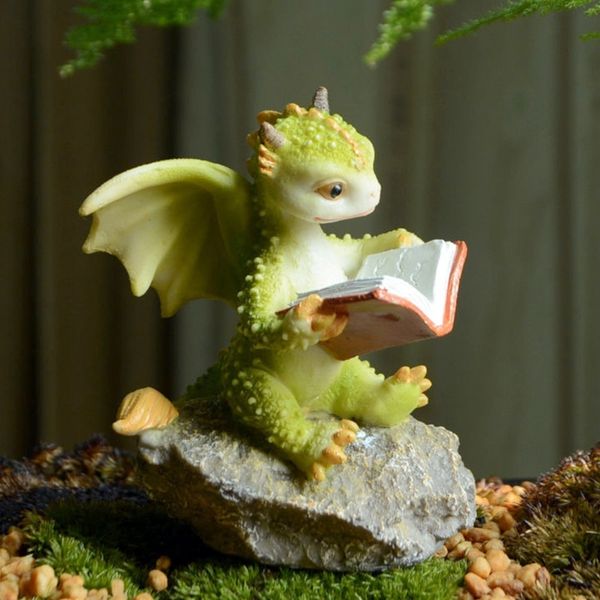 Como treiná-lo Dragão Ornament Doll Simulação Magia Miniatura Figurines Presentes Decoracion Hogar Nordico Home Decor Acessórios 210318