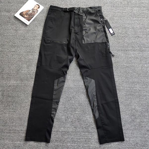 

stone pirates 21ss compass sign pants 3d reflective logo stitched fabric for breathability and comfort elastic waistband, Black
