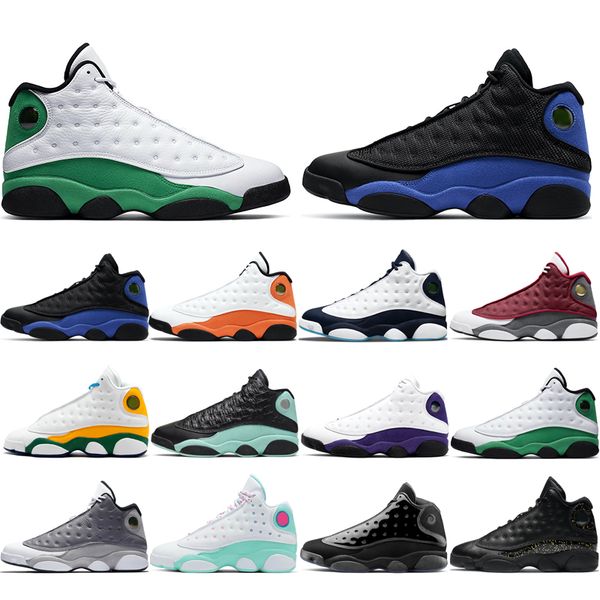 

original 13s basketball shoes atmosphere grey aurora green black cat bred cap and chicago flint gold glitter he got game starfish size 40-46