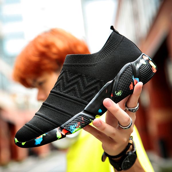

Casual Shoes Men New lightweight Slip On Mesh Sport Men Shoes Breathable Comfortable couple Shoes Loafer Casual Walking Footwear, Black