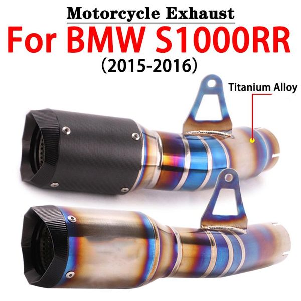 

motorcycle exhaust system slip on for s1000rr 2021 titanium alloy escape moto modified muffler link pipe carbon fiber
