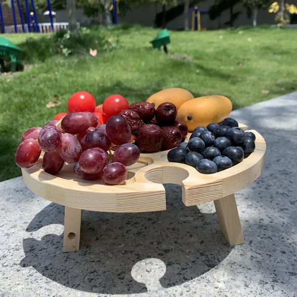 

camp furniture 2 in 1 wooden outdoor portable folding picnic table with glass holder wine rack tables tourist fruit for garden travel