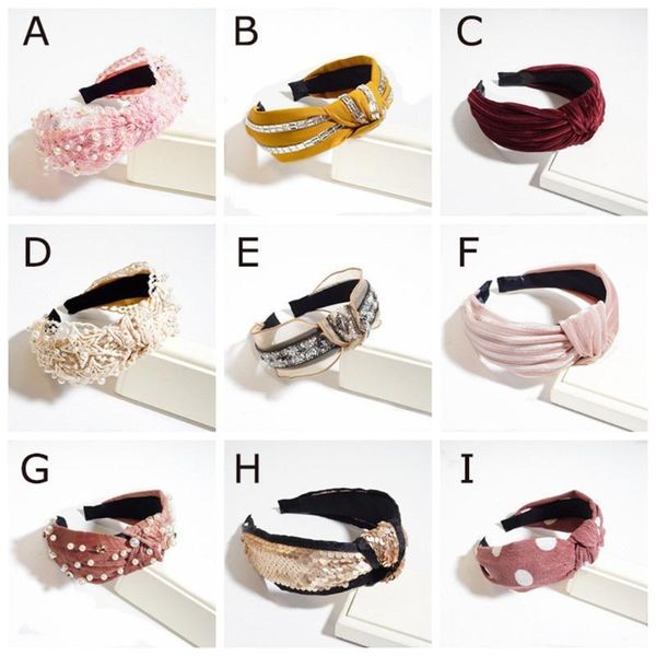 

women's headband knot hair accessories girls bandage lace accessories1, Brown