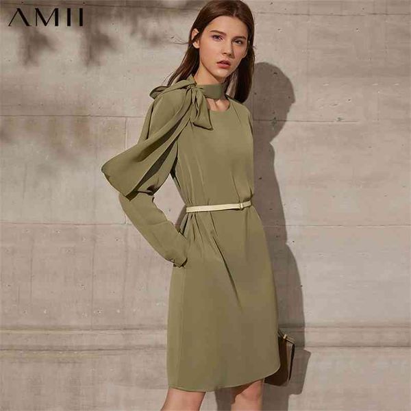 

minimalism spring summer causal women's dress fashion offical lady solid loose knee-length female 12130002 210527, Black;gray