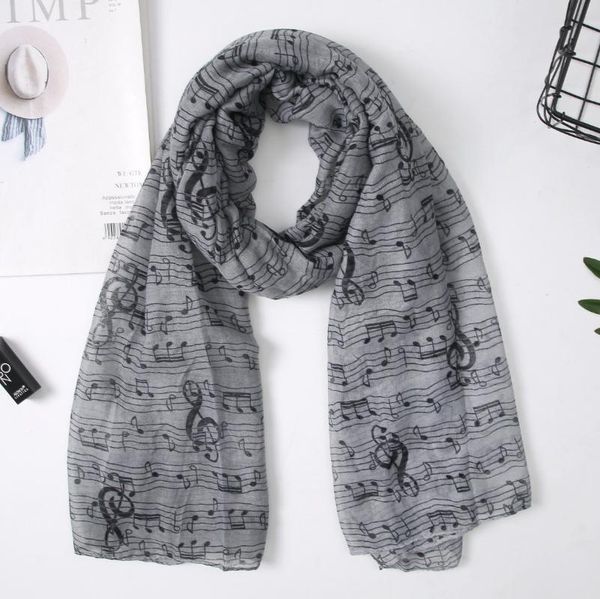 

scarves notes muisic shawl warm scarf women, Blue;gray