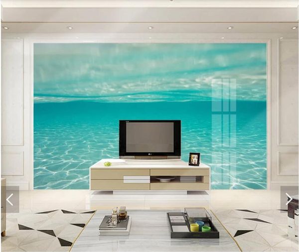 

wallpapers 3d abstract blue sea wall mural wallpaper printed po paper roll contact for living room papel de parede