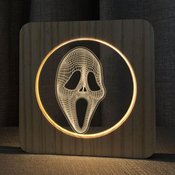 

party decoration cross border creative products of ghost face wooden frame