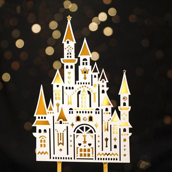 

princess castle acrylic cake er engagement birthday golden resuable cupcake dessert decor supplies other festive & party