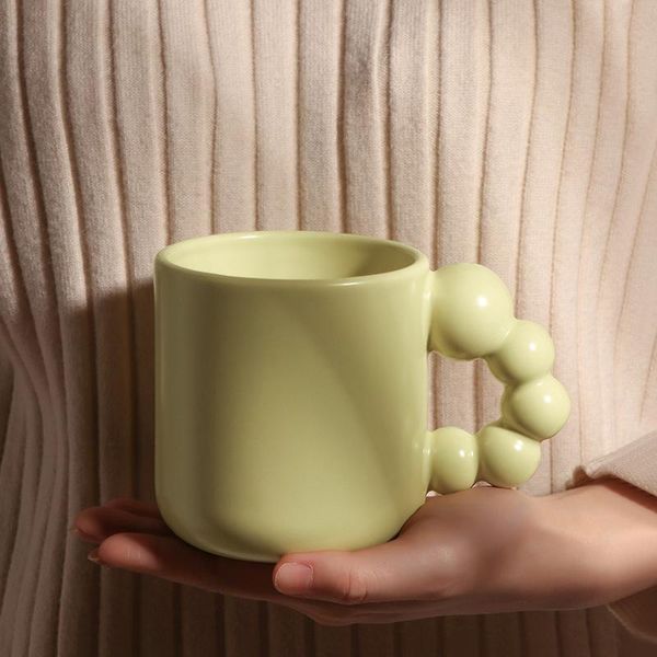 

325ml creative coffee cup and plate with spin ball handle nordic home decor handmade art tea mug tray personalized gifts for her mugs