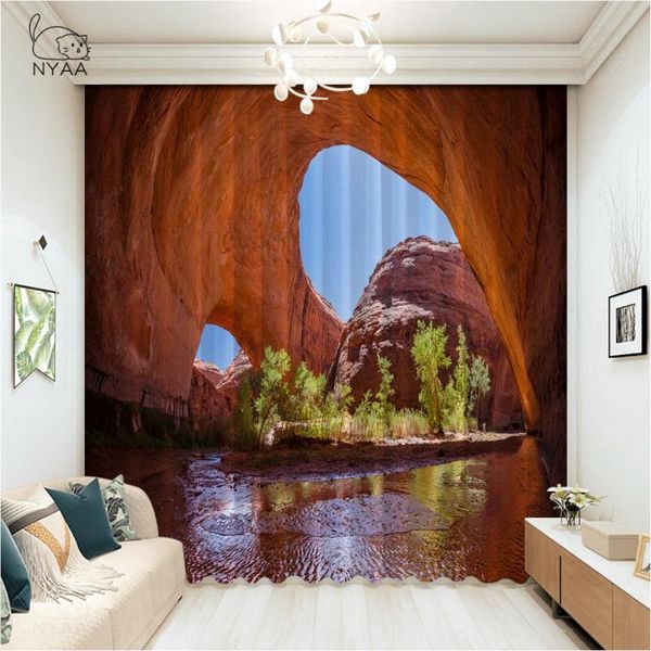 

green tree lake curtain french window for living room modern pastoral decoration curtains on windows micro shading & drapes