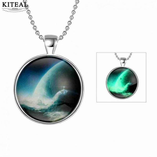 

glow jewelry clear pendant necklace gorgeous sky in the dark collar horloge necklaces, Silver