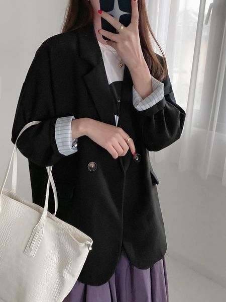 

women's jackets suit coat 2021 spring and autumn korean sense of leisure small trend, Black;brown