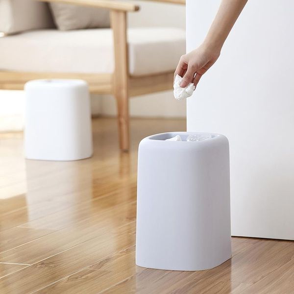 

waste bins double-layer trash can, simple household can without cover