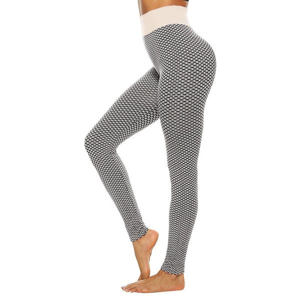 

40# women's lattice leggings printing high waist stretch strethcy fitness hip lift dobby sweatpants trousers, Black