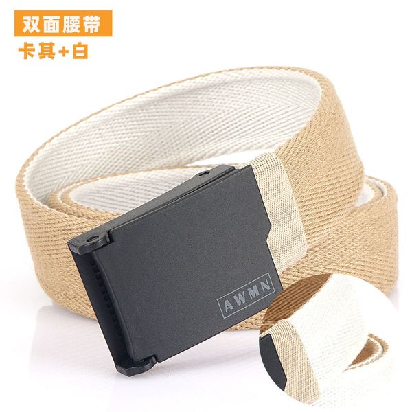 

durable fashion the felt 2021 spring non metal men's canvas belt casual jeans, Black;brown
