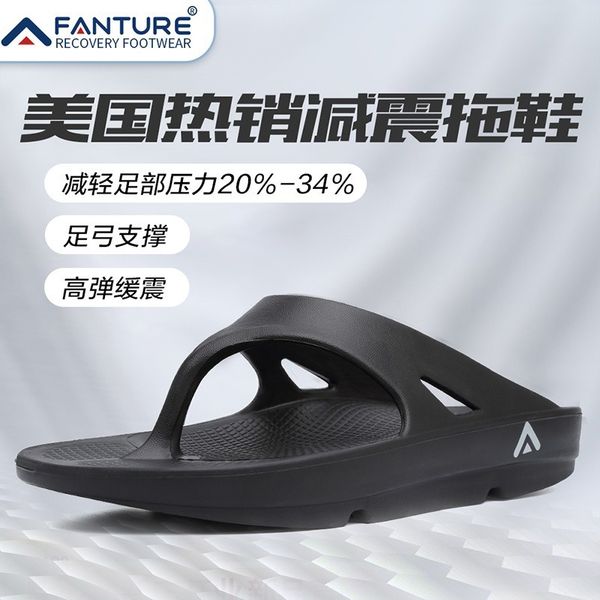 

luxury slippers fanture flip flops with shock absorption thick sol for men and women, Black