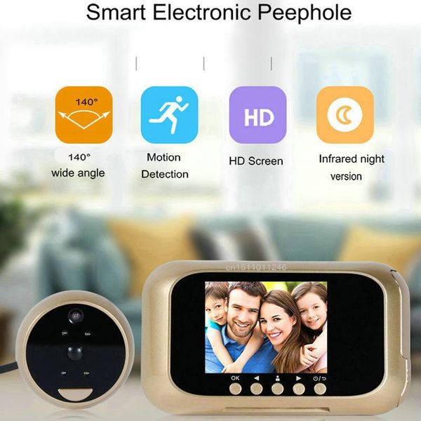 

original d7 smart electronic peephole camera digital home visible doorbell 140 degree viewer video night doorbells