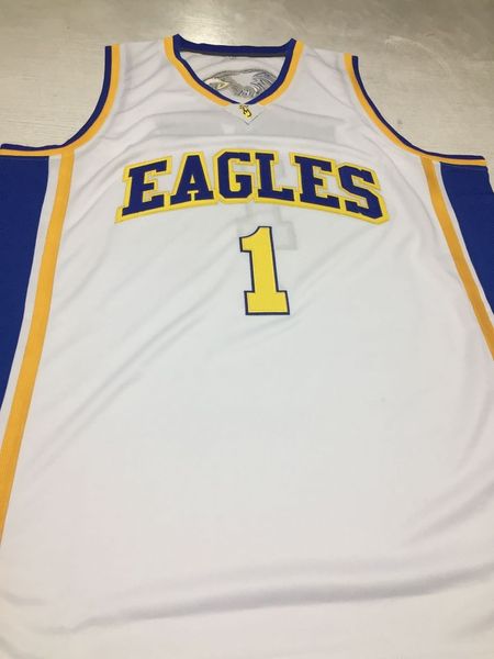 Klay Thompson High School Eagles Basquetebol # 1 Jerseys (Home) Personalizado Retrato Retro Esportes Jersey Qualquer Nome Número Costurado