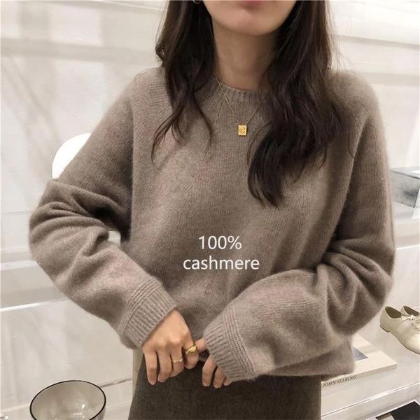 

women's sweaters 2021 autumn winter cashmere sweater women fashion round neck loose 100% wool batwing sleeve plus size pullover, White;black