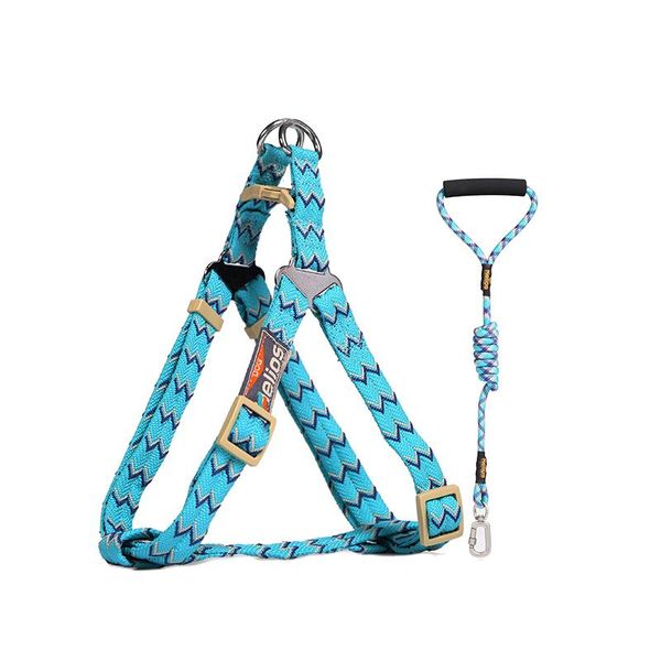 

dog collars & leashes nylon pet collar leash leather harness no pull puppy adjustable honden riem dla psa running jogging 45qy56