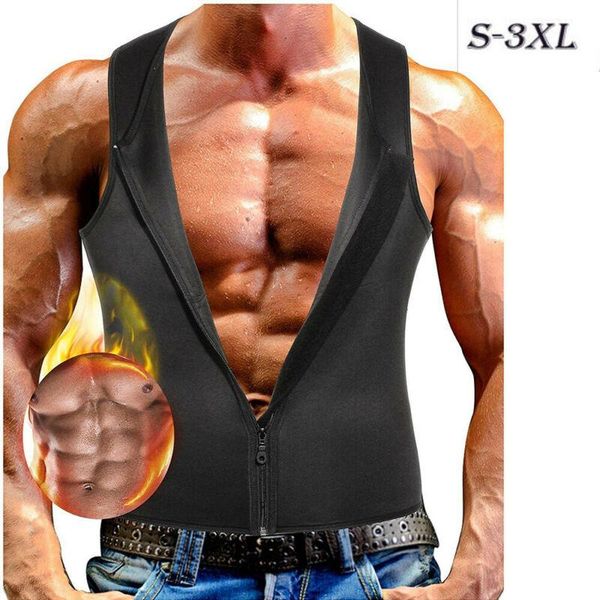 

men's body shapers men neoprene sauna thermo sweat shaper waist trainer gym slim corset vest, Black;brown