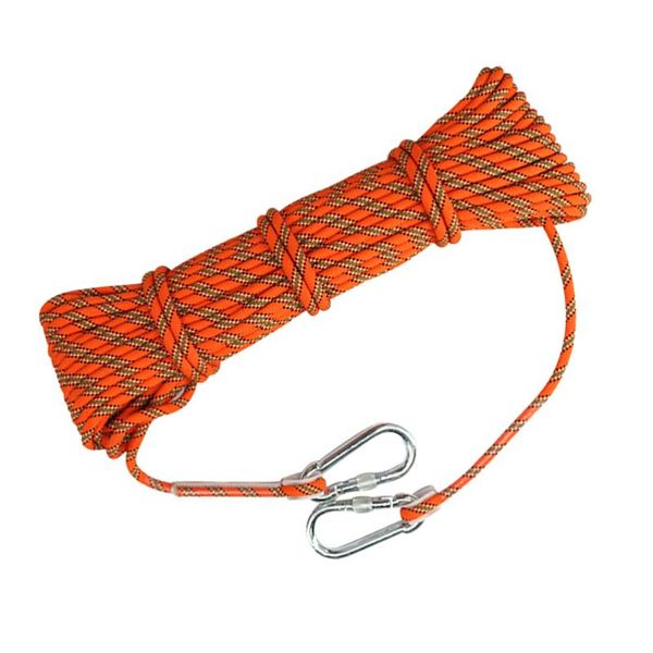 

outdoor gadgets 10m 8mm thickness tree climbing safety sling rappelling rope auxiliary cord equipment for sport (orange)
