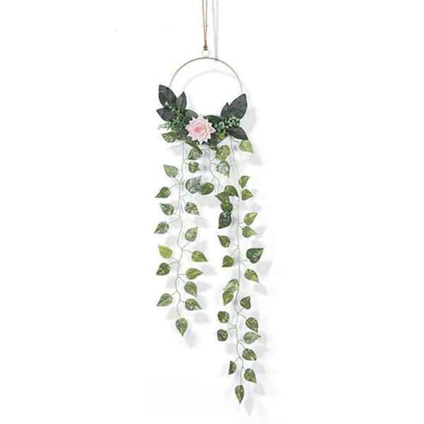 

decorative flowers & wreaths j2fa artificial green radish vine vivid simulation wall hanging rattan ornament door home decoration