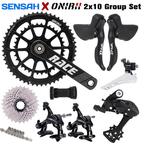 

bike derailleurs sensah phi road 2x10 speed 20s groupset r/l shifter + r/f onirii race crank cassette brake 105 5600 r7000