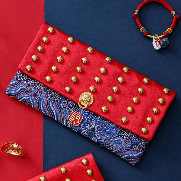 

gift wrap 2021 ten thousand yuan red envelope bag brocade cloth silk embroidery blessing word china year chinese