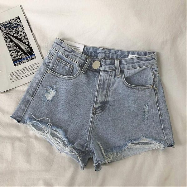 

arrival casual summer denim women shorts high waists fur-lined leg-openings plus size short jeans women's, White;black