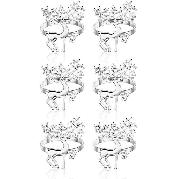 

christmas napkin rings holders 6 pieces deer for dinners parties, wedding adornment