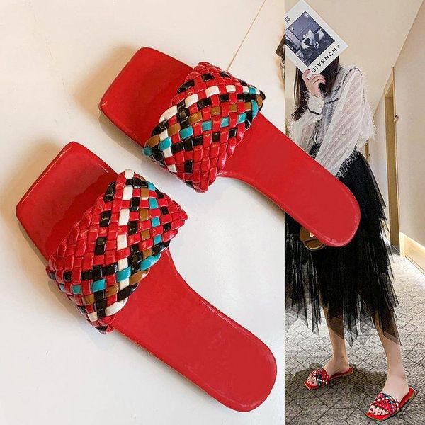 

women slippers sandals shoes comfy antiskid flat sole woman metal decoration slides beach, Black