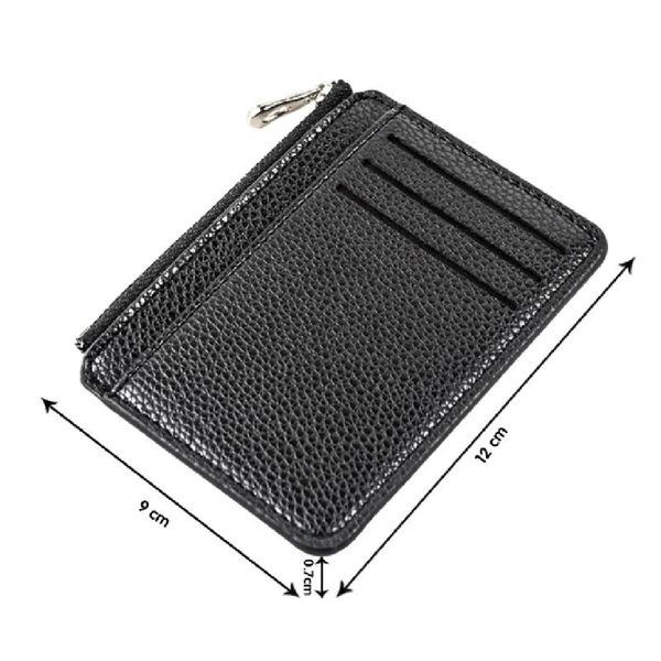 

wallets men wallet solid color textured pu zipper card holder mini coin purse oct998, Red;black