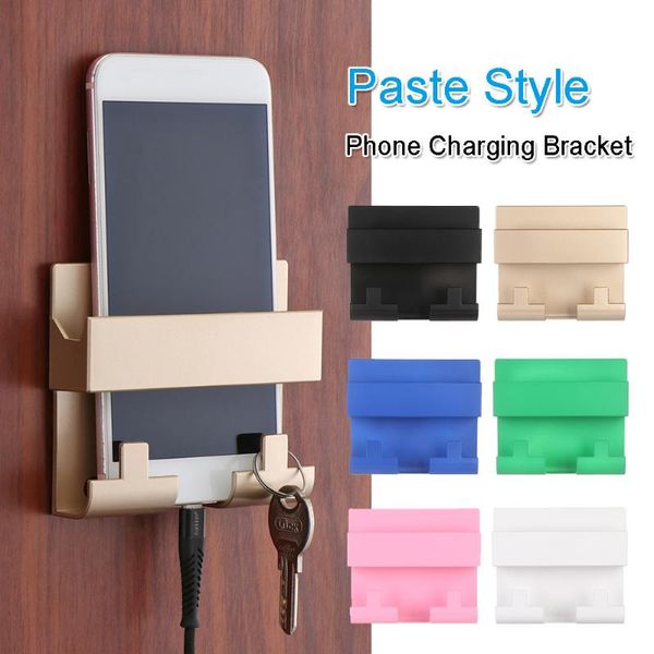 

cell phone mounts & holders paste style mobile charging holder bracket for keyring wall mount stand practical shelf el universal