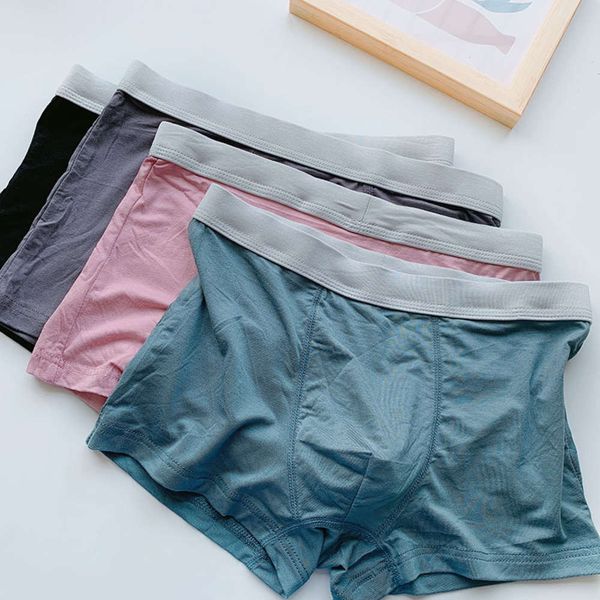 

simple and breathable thin middle waist men's underwear large size traceless personality student sports boxers, Black;white