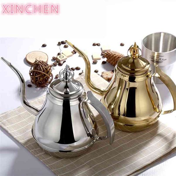 Xinchen engrossar bule de aço inoxidável com filtro El restaurante fogão chá comprido boca grande 1.8L 210621