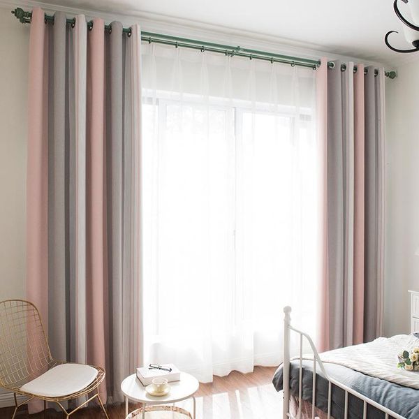 

curtain & drapes curtains for living room bedroom minimalist cotton yarn-dyed jacquard vertical striped fabric