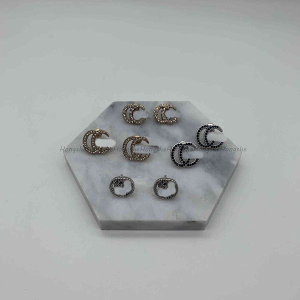 

earrings classic simple letter full diamond style versatile fine jewellery for sale, Silver