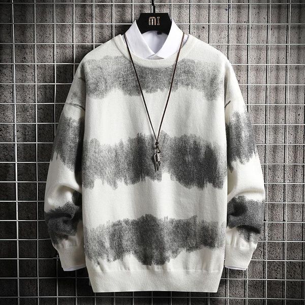 

men's sweaters selling product in 2021 autumn sweater men korean style slim handsome young casual knitted, White;black