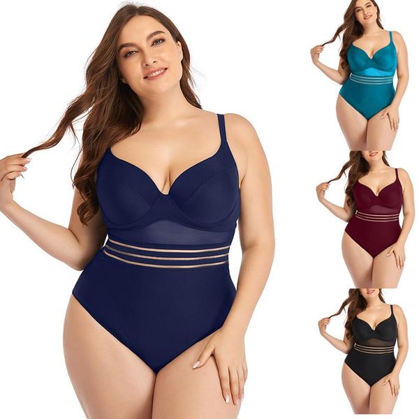 

one-piece suits plus size 6xl black one piece bikini women's bandage push up monokini swimwear swimsuit beach bathing suit