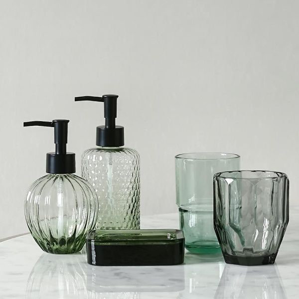 

bath accessory set liquid soap dispensers dish toothbrush cup glass bathroom accessories modern home dispenser pump bottle toilet washing