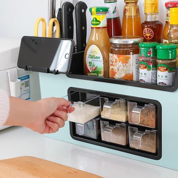 

multifunctional kitchen storage rack seasoning box & organization