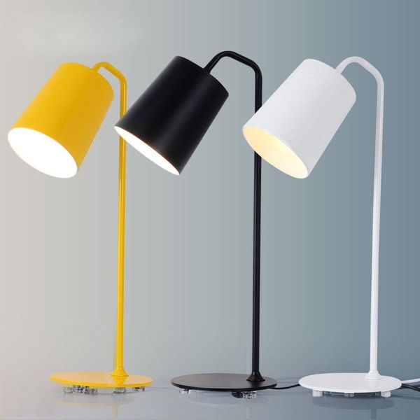 

table lamps modern iron for bedroom bedside lamp nordic study desk light fixtures led stand lights standing lighting home decor