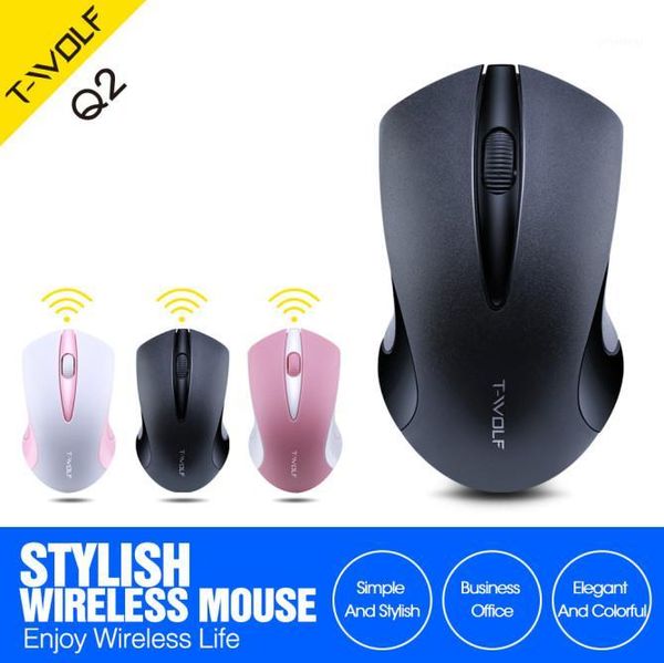 

thunder wolf q2 wireless mouse computer pc usb optical 2.4ghz 1600 dpi mause mini noiseless mice for lapmac1