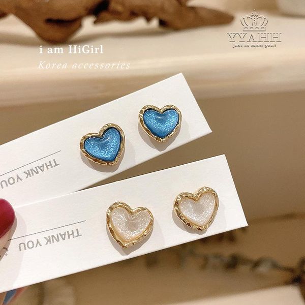 

dongdaemun small love earrings fashion web celebrity stud, Golden;silver