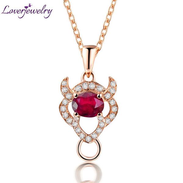 

lockets solid 18k rose gold taurus natural diamond pendant necklace for girlfriend fine jewelry loving gift wp086f, Silver