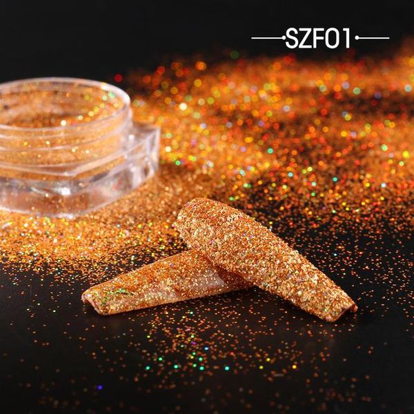 

nail glitter decoration classic chameleon laser small discs diy art, Silver;gold